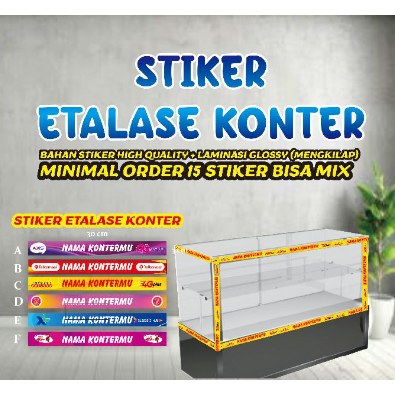 

stiker etalase konter/stiker konter/aksesoris konter/hiasan konter/stiker konter/(min order 25 pcs)