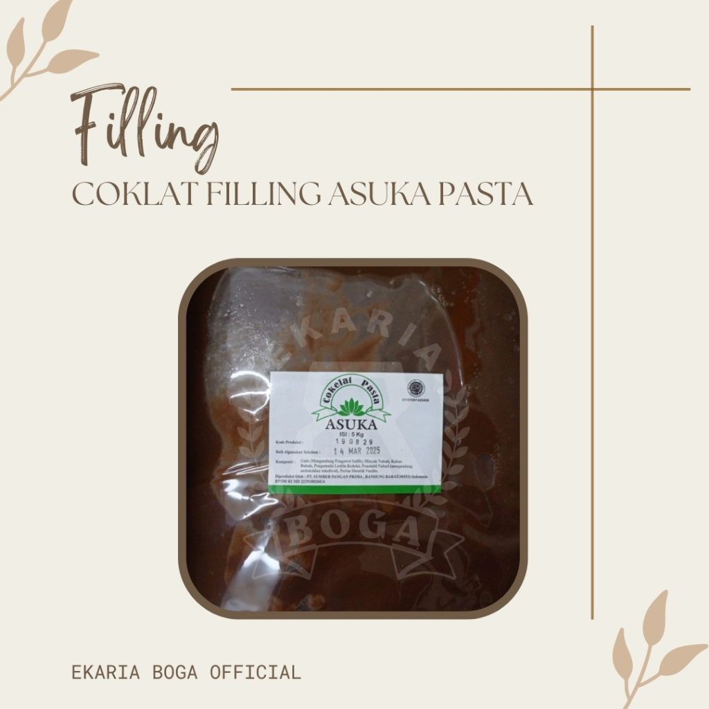 

COKELAT | COKLAT | FILLING | SELAI | SAUS | ISIAN ROTI | PASTA | COKLAT FILLING ASUKA 250GR