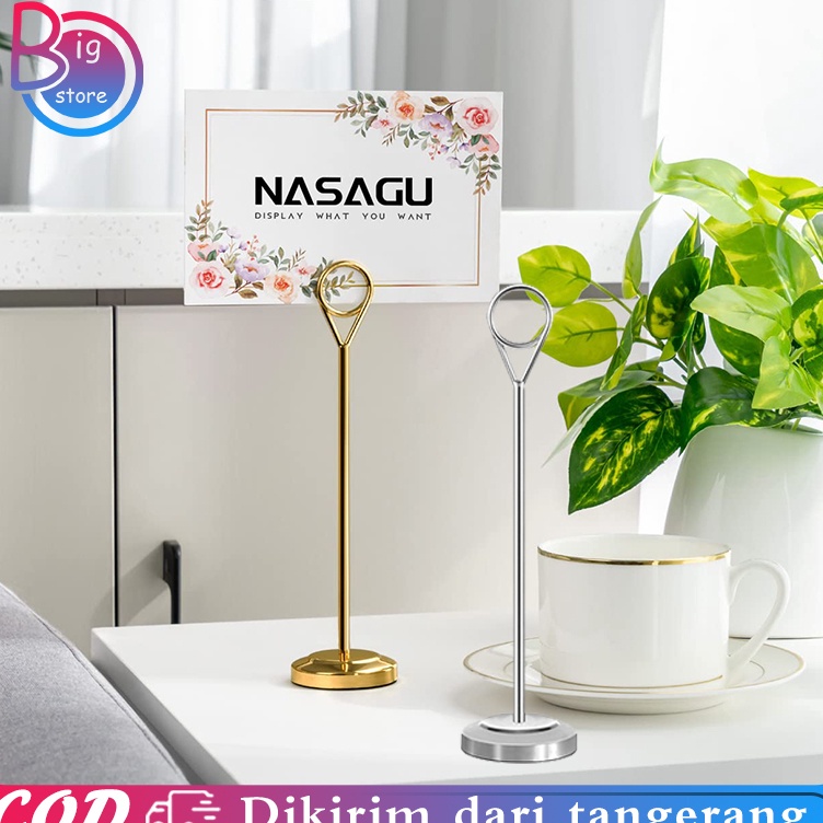 

KODE C7V3 25cm Tiang Nomor Meja Stainless Steel Table Number Stand Tatakan Holder Foto Price Tag