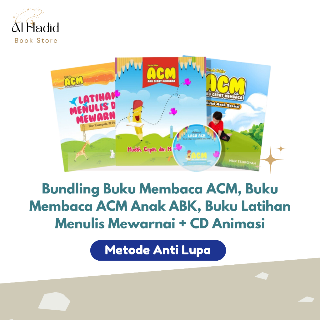 Bundling Buku Metode ACM Belajar Cepat Membaca Menulis Mewarnai Khusus Anak ABK Usia PAUD TK SD Muda