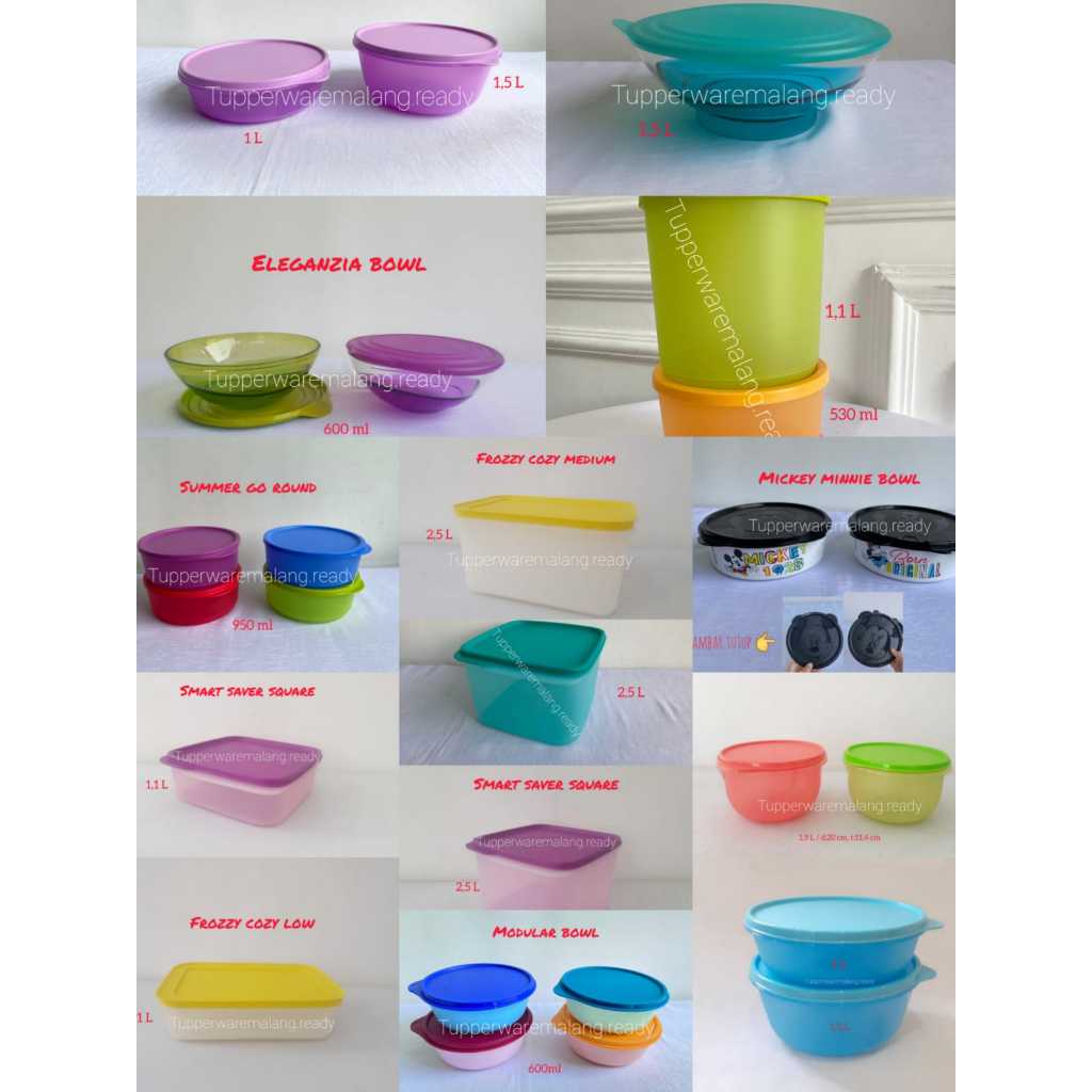[SALE] TEPAK MAKAN/ KOTAK BEKAL TUPPERWARE LARGE/ MEDIUM HANDY BOWL/ MODULAR BOWL/ TROPICAL ROUND/ S