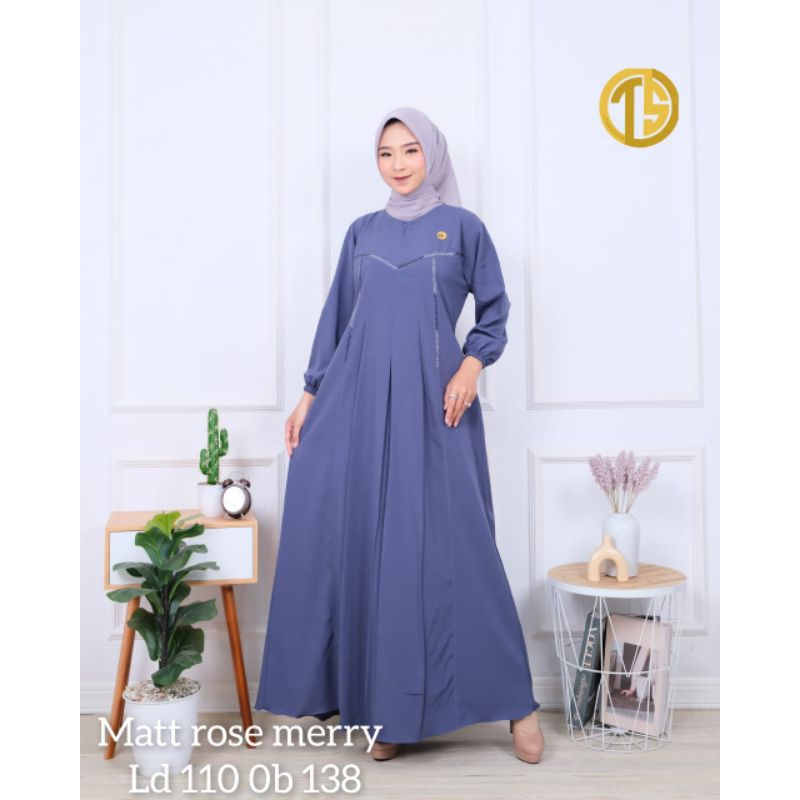 TIARA SOFA | Adilla Dress Rosecrepe premium/ Gamis Bahan Rosemery