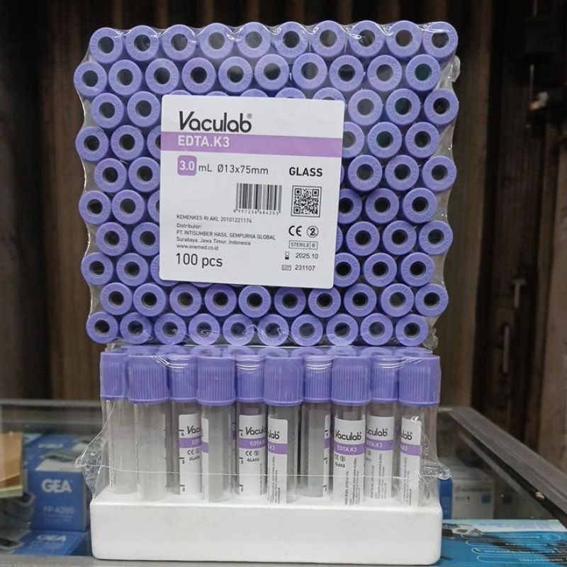 Tabung Darah Edta Vaculab EDTA 3ML K3 Onemed Tabung EDTA Vacutainer UNGU