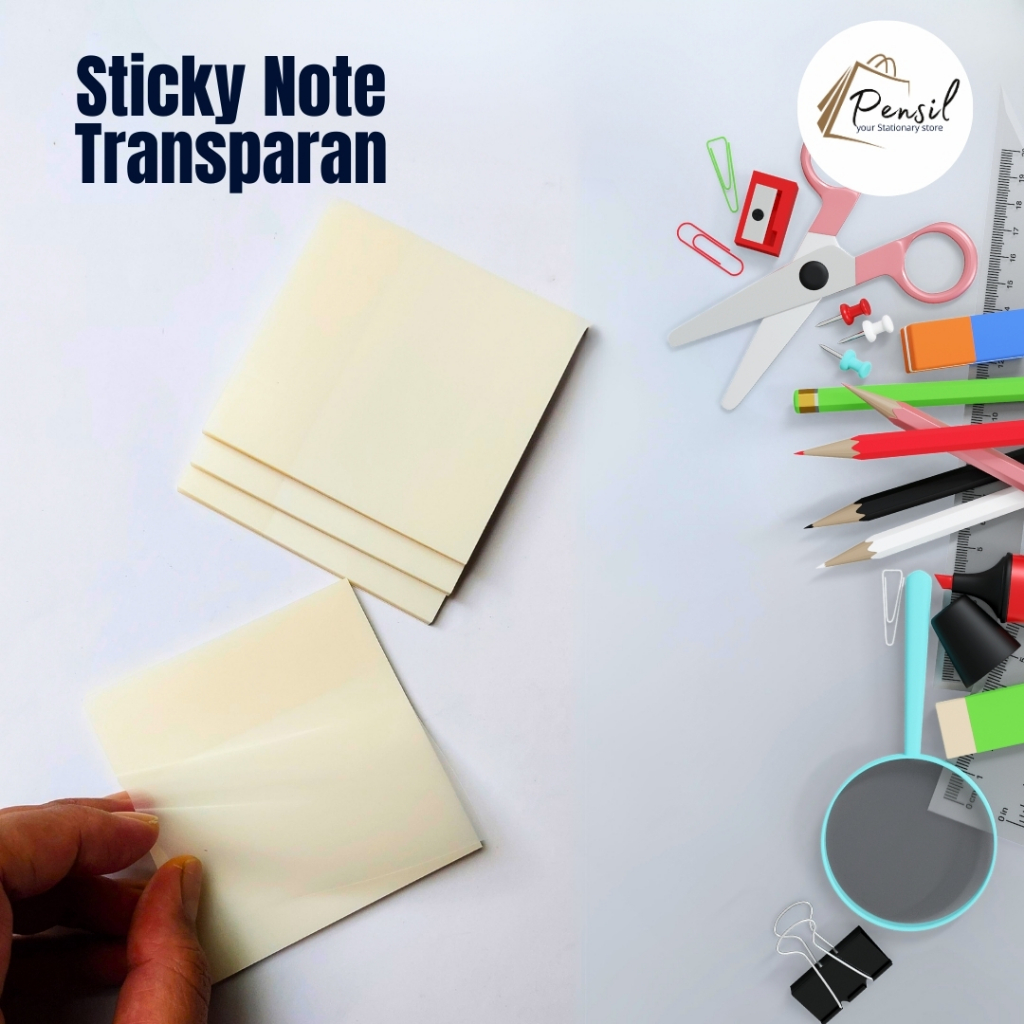 

Sticky Note Transparan 50 Lembar Label Stickers PET Tahan air