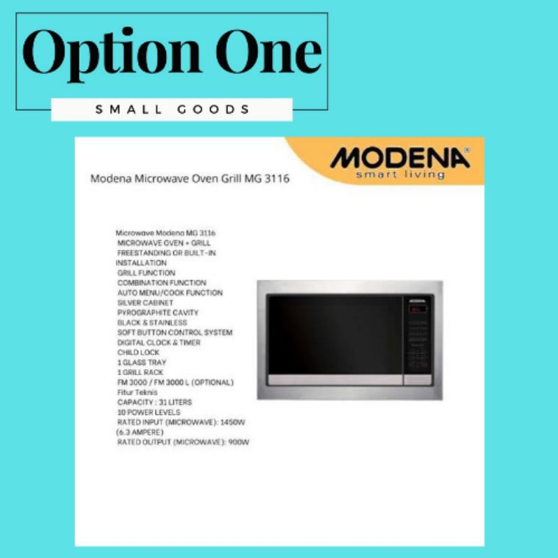 Modena Microwave Oven Grill MG3116 / MG 3116
