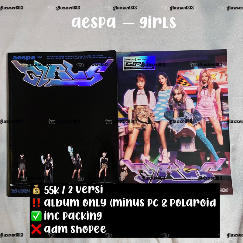 aespa - girls album only (minus photocard &amp; polaroid)