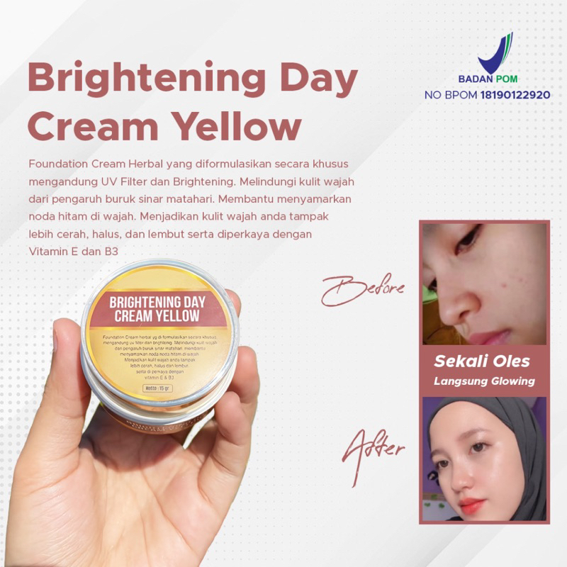 Brightening Day Cream Yellow Fondy Glow by Ginsara 15gr