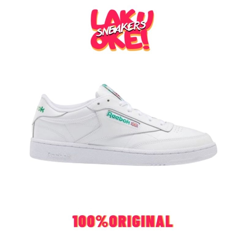 SEPATU REEBOK CLUB C 85 WHITE GREEN ORIGINAL