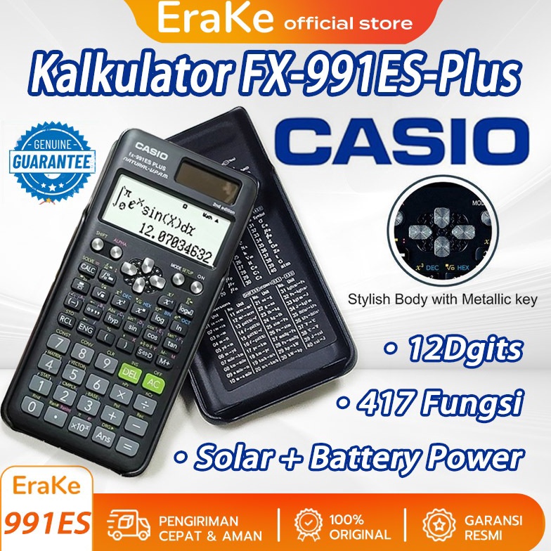 

KODE R32D Kalkulator Scientific Casio ilmiah FX991EX991ESPlus Calculator Scientific Casio Kalkulator Casio Scientific 417 FungsiDua Sumber Tenaga Baterai Dan Tenaga Matahari4 Konstanta Rumus