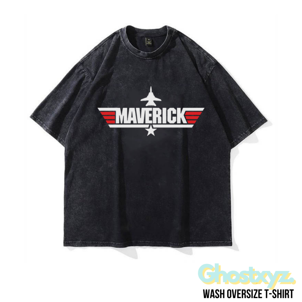 Ghostxyz T-Shirt Maverick Wash Oversize Vintage Tee Baju Kaos