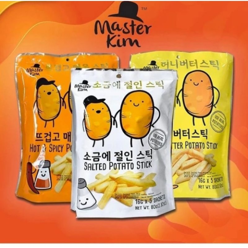 

Master Kim Potato Snack - Salted - Spicy - Honey Butter / Potato chips/ French Fries 80gr