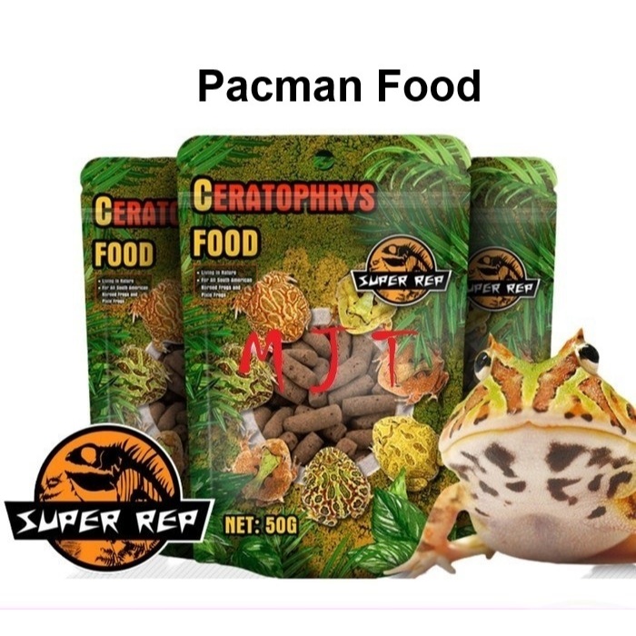 

50g PACMAN FOOD Super Reptile CERATOPHRYS Horned n Pixie Frogs Super Rep Pacman Food Pelet Makanan KODOK