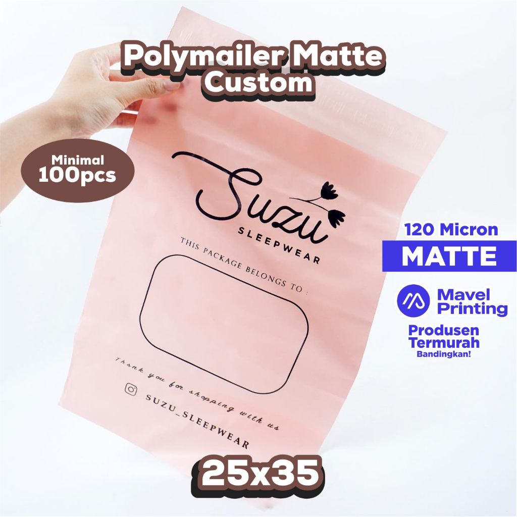 

Polymailer Matte Custom Sablon MavelPrinting 25x35+5 Nude / Skyblue / White / Yellow Dll