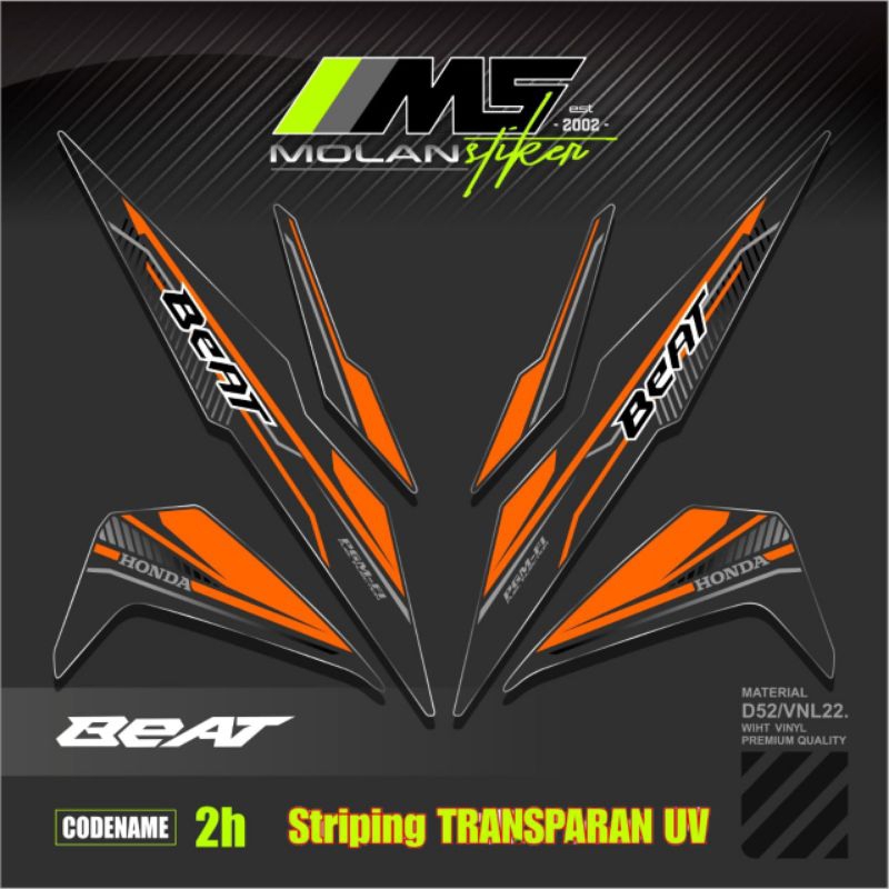 Decal Sticker Striping Variasi Transparan Uv Beat Esp 2017-2019 & Beat Street 2016-2019 Honda Beat 1