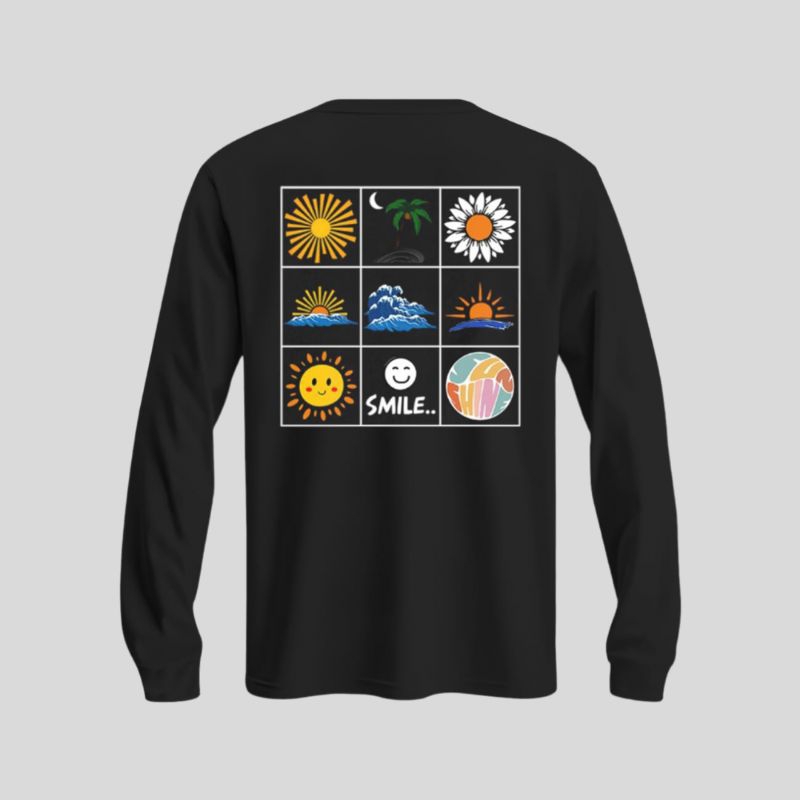 Sunshine - Summer black long sleeve T-shirt