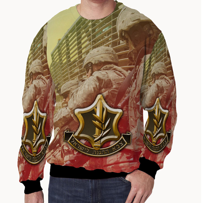 Crewneck Israel IDF Sweater Fullprint Bahan Polyester Jersey | PO 3 Hari