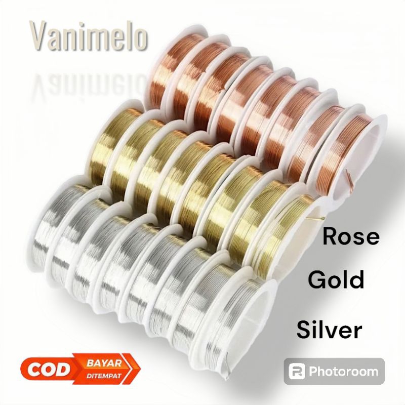 25 Meter Kawat Tembaga Aksesoris 0.3mm 0.4mm 0.5mm Kawat Manik Manik