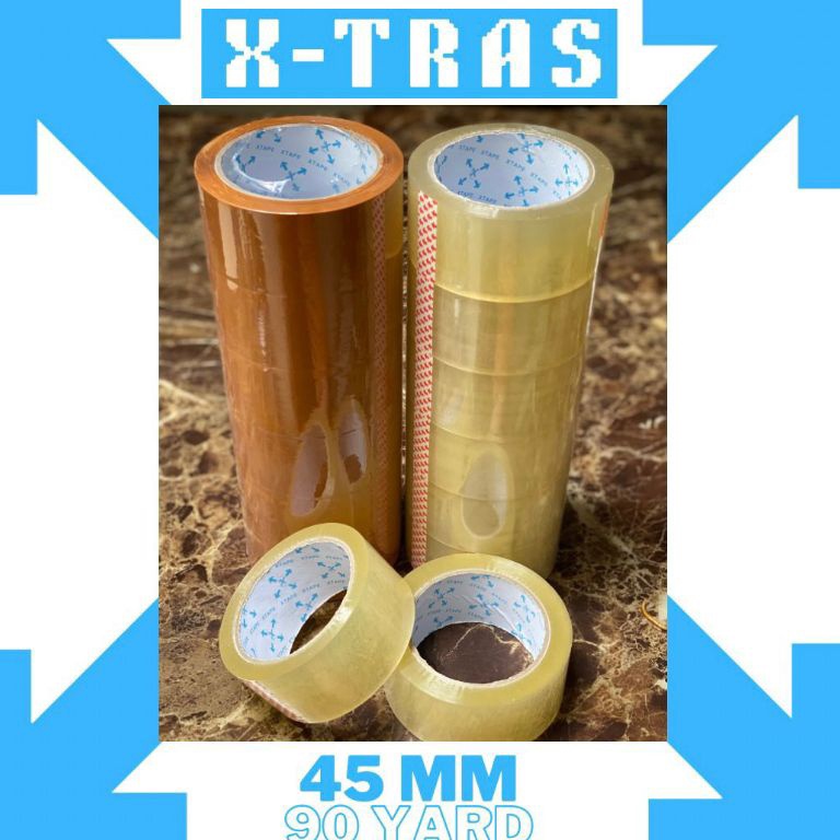 

KODE T22L Lakban Xtras Ukuran 45 mm 9 Yard 1 Rol isi 6 pcs