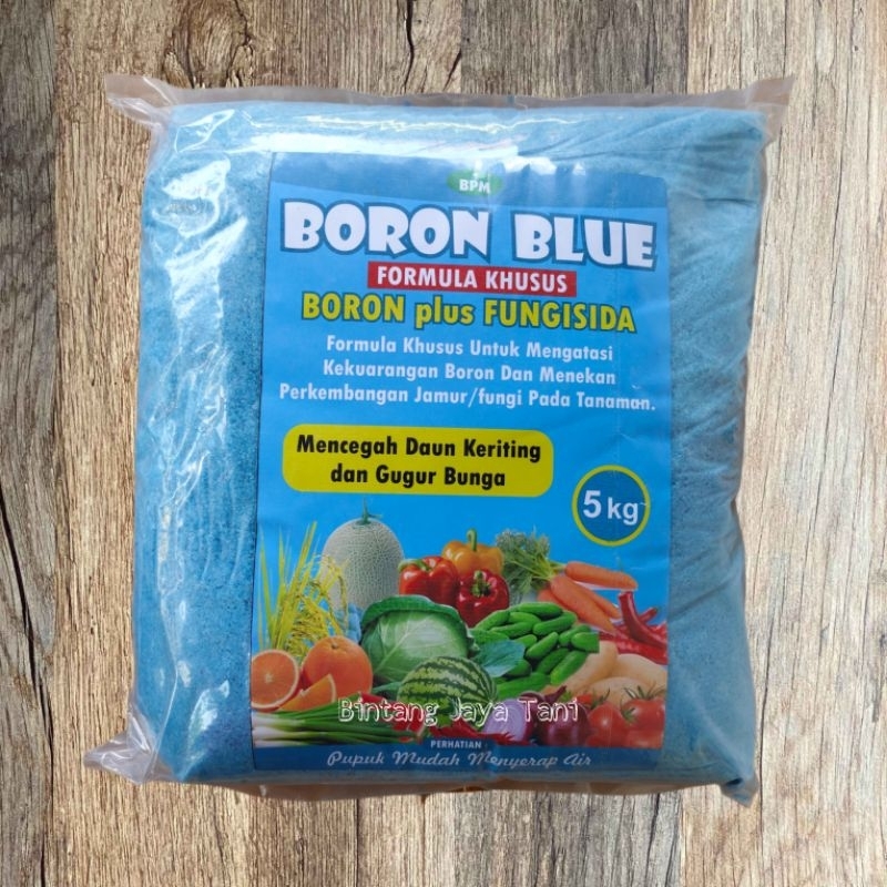 BORON BLUE KEMASAN 5 KG FORMULA KHUSUS/ PUPUK BORON plus FUNGISIDA/ Untuk Mencegah Daun Keriting Dan