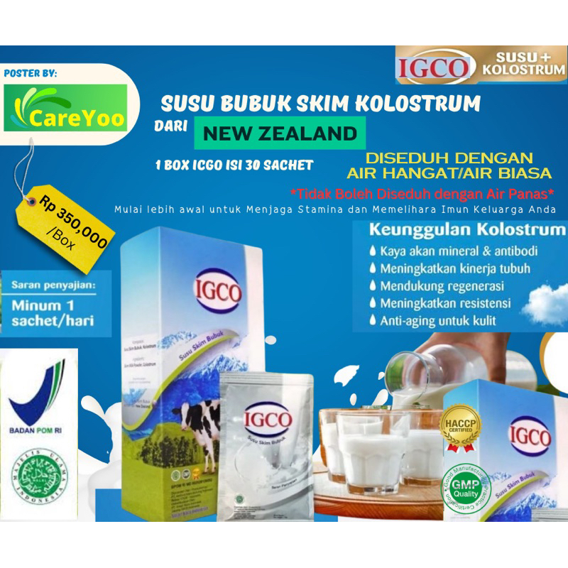 

ICGO SKIM MILK COLOSTRUM | Susu Kolostrum New Zealand (540 gr)