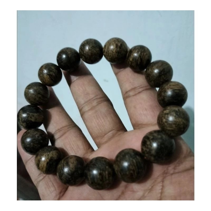 Gelang Kayu Gaharu Cengkeh Papua Asli Natural 14mm