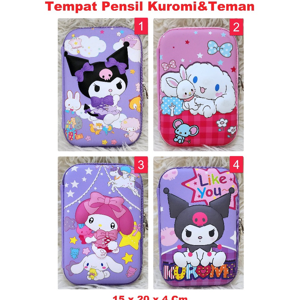

KODE G3R6 Tempat Pensil Anak Hardcase Boxes kotak Pencil Case Kuromi Melody dll