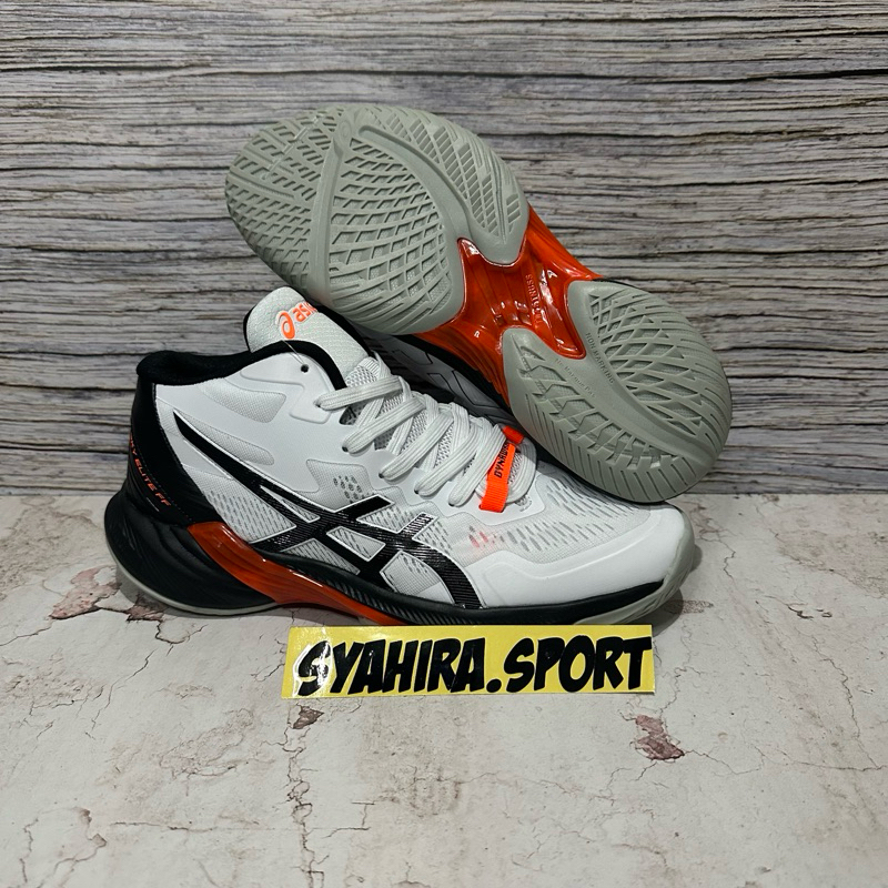 Sepatu Voly Sky Elite FF2 White Orange (Berdecit) Super Premium (Free Kaos Kaki)