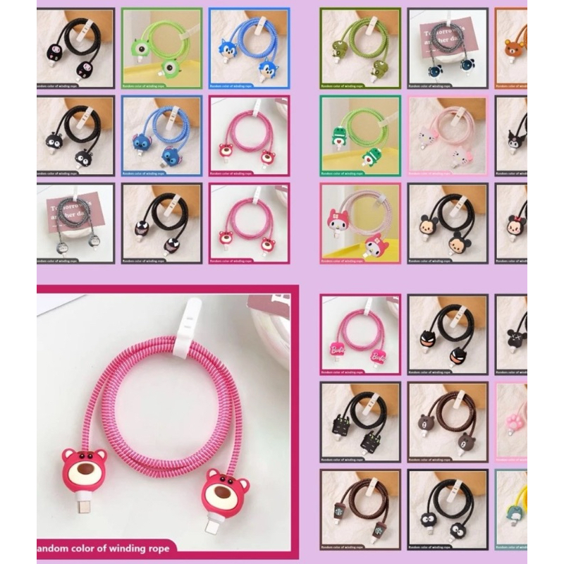 Data Lucu Perlindungan Kabel / Cable Bite Karakter/Pelindung Kabel Charger Kabel Data Kawat Kabel Da