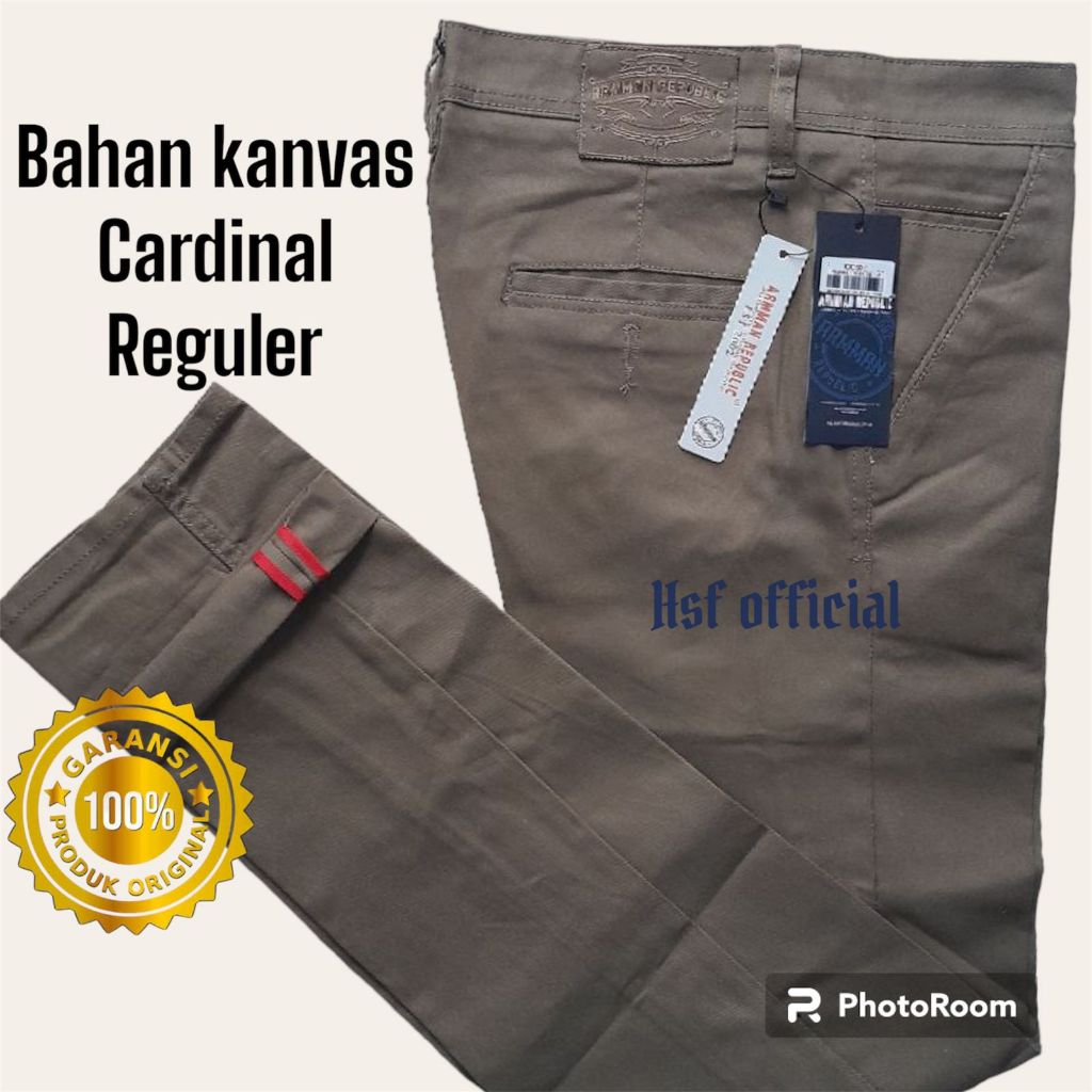 Celana Pria Panjang Chinos Premium Original 100% Bahan Kanvas Cardinal Arman Republic Jumbo 27 Sampai Big size 44