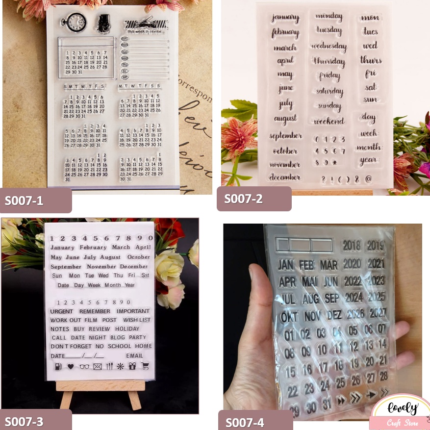 

Penjualan Hemat LovelyCraftStore S 7 Transparent Silicone rubber Clear Stamp Months Dates Stempel Silikon Transparan untuk journal cards art craft scrapbook STAMP7
