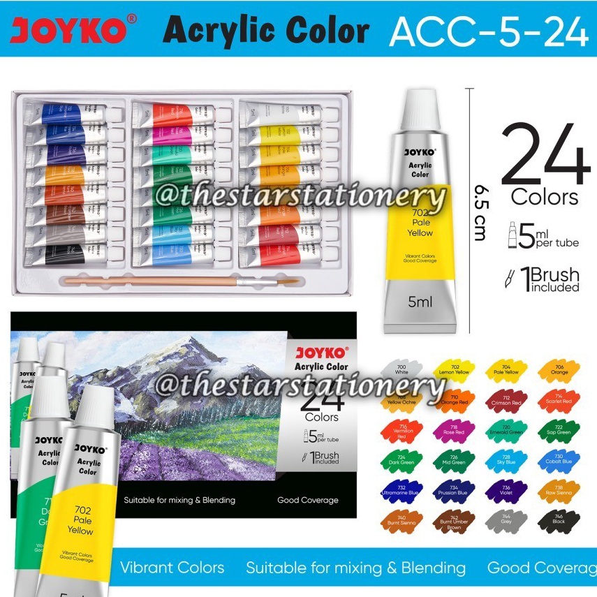 

KODE W43S 1 Set Isi 24 Warna GROSIR Cat Akrilik Joyko ACC524 5 ML 24 Warna Cat Acrylic Color Joyko ACC5ML24 Cat Air Joyko ACC 5 ML