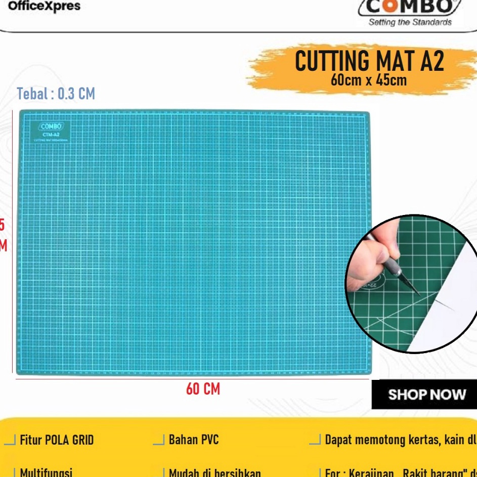 

Top Product Alat Pemotong Cutting Mat Alas Tatakan Potong Kertas A2 Combo Alas Potong Cutting Mat A2