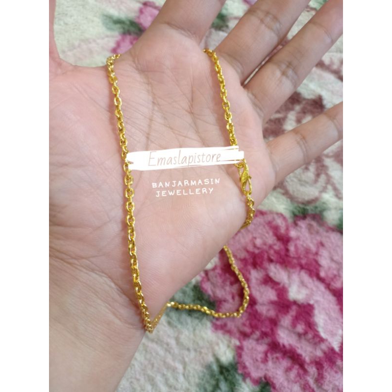 Kalung Mini Rantai Belitung Lapis Emas 999 Banjar