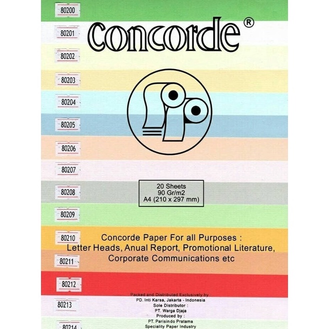 

Fast Delivery Kertas Concorde paper laid 9 gsm A4