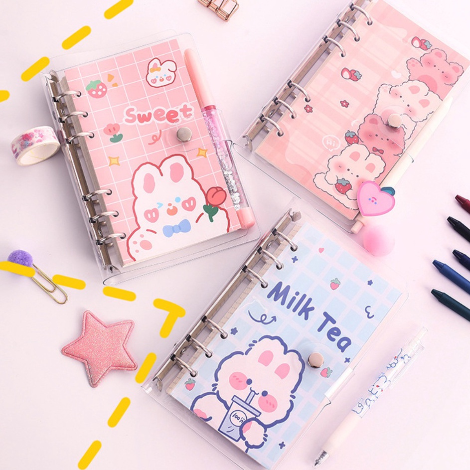 

Obral Belanja KAWA Binder Note A6 1 lembar Lucu Karakter Character Daily Planner Aesthetic Estetik