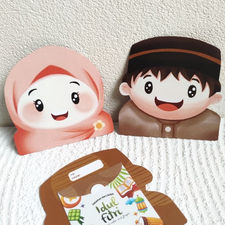 

Produk Laris 4 pcs Amplop Lebaran 3D Couple Islami Gemoy bahan Tebal Premium