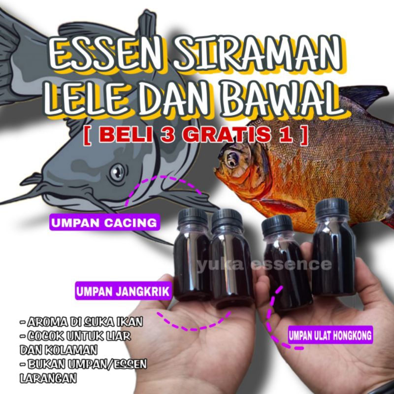 BELI 3 GRATIS 1 . Essen GT lele Galatama lele rendaman umpan media alam & olahan terlaris