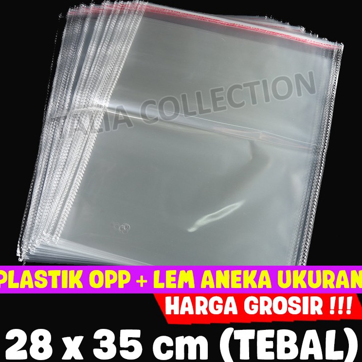 

Kejar Grosir Plastik OPP Lem 28x35 TEBAL Plastik Baju OPP Lem aneka ukuran