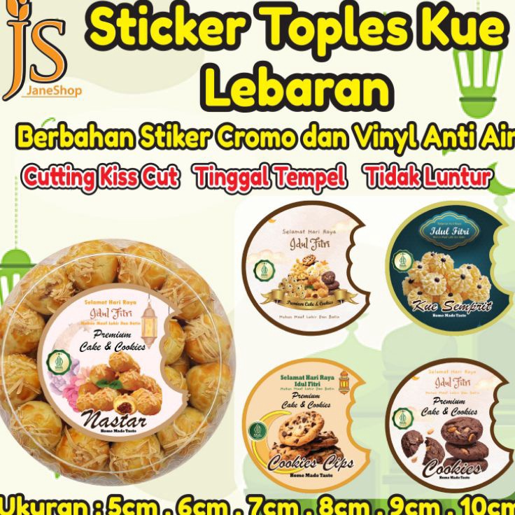 

Best Promo Cetak Stiker Kue Kering Lebaran Cookies Lebaran Kemasan Toples Kue Idul Fitri Stiker Kue Nastar