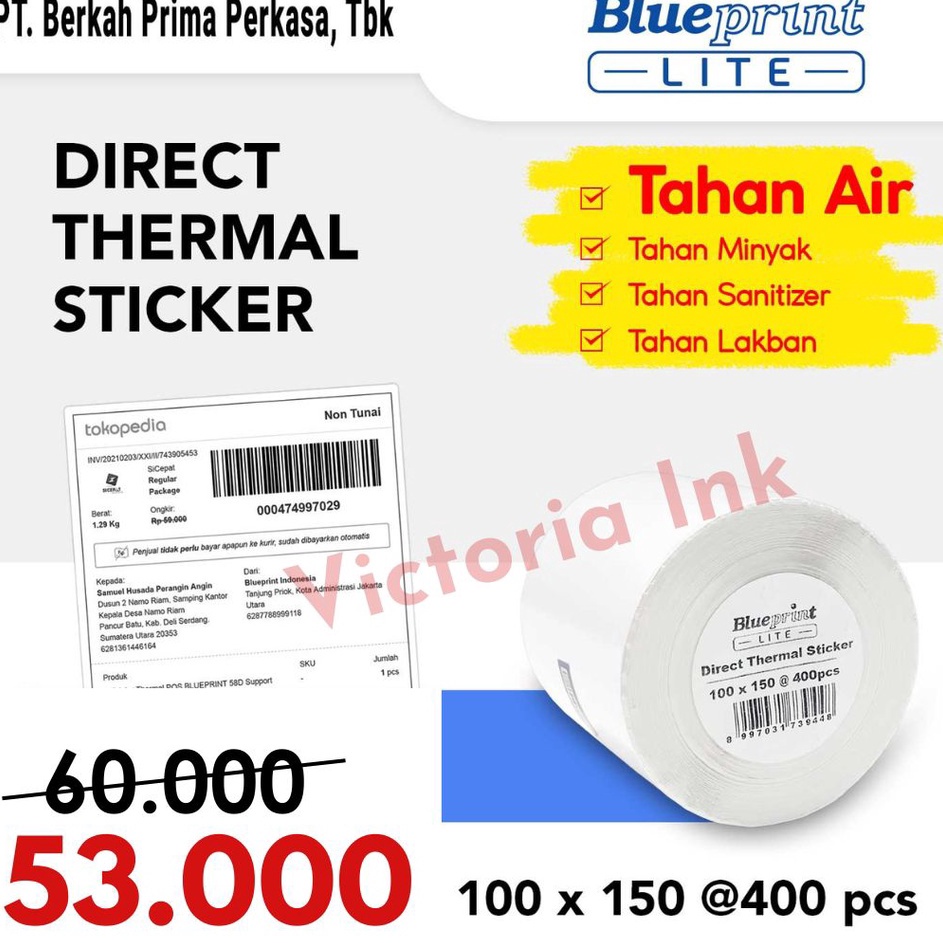 

Produk Pilihan Stiker Label 1x15 Blueprint isi 4 label TD11X TD11D TD11 TR11