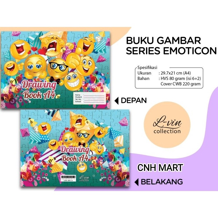 

Paket Hebat Buku Gambar A 4 EMOTICON isi 1 pcs Harga 1 PCS HVS 8 GRAM