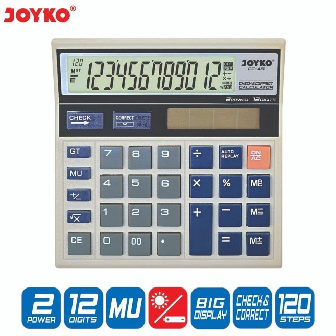 

Serba Berkualitas Calculator Kalkulator Joyko CC45 12 Digits Check Correct
