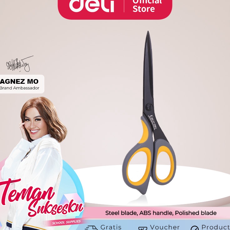 

Super Produsen Deli Teflon Scissors Gunting Teflon 21mm Anti Lengket Desain Ergonomis E77757