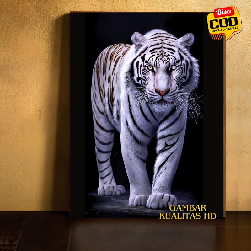 Poster Macan Putih Hiasan Dinding Aesthetic Bahan Mdf Gb28