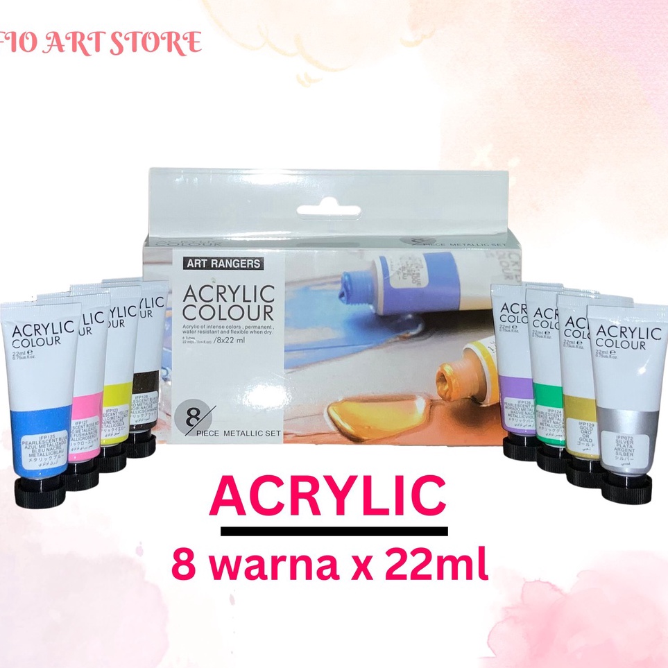 

Kejutan Viral Cat Akrilik Set Metallic Art Rangers 8x22ml Acrylic Paint