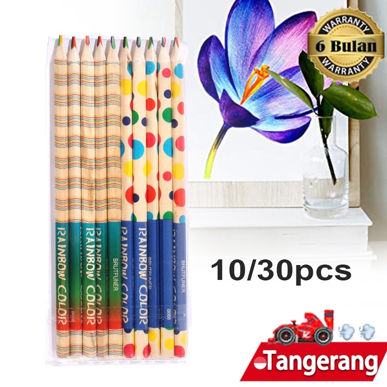 

Top Promo 1pcs3pcs Pensil Warna Rainbow Color Pencil Pensil Pelangi 4 Warna Bahan Kayu Untuk Anak Sekolah