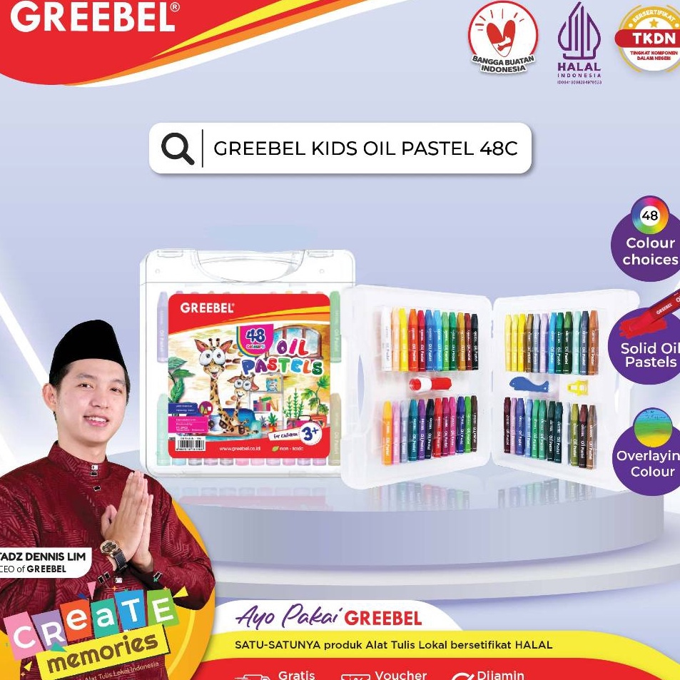 

Super Hadiah GREEBEL Crayon Krayon Kids Oil Pastel 48 Warna 48C tdk berdebu cerah utk anak sekolah art tdk beracun