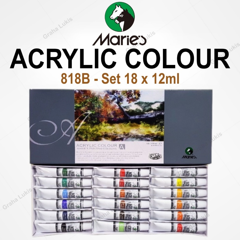 

KODE N13K Cat Akrilik Maries Acrylic Colour set 18