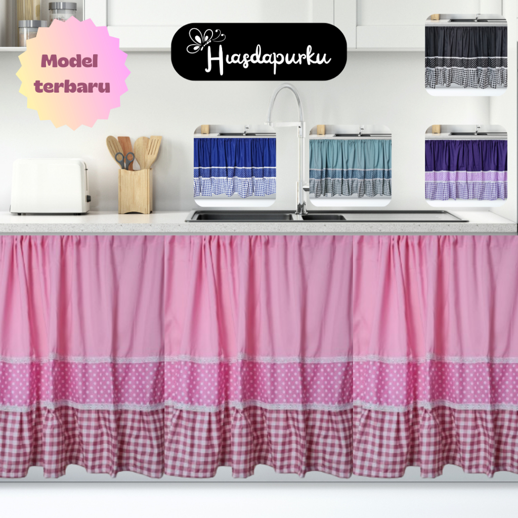 Gorden Kolong Dapur / Tirai Kolong Dapur Retro Series
