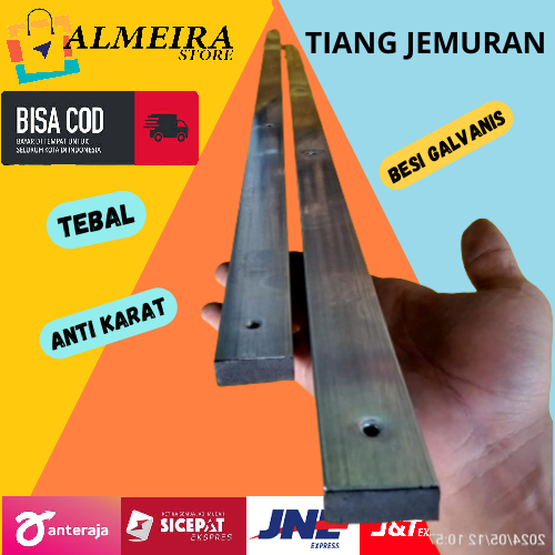 Kaki jemuran lipat/Tiang jemuran baju lipat/hollow besi galvanis